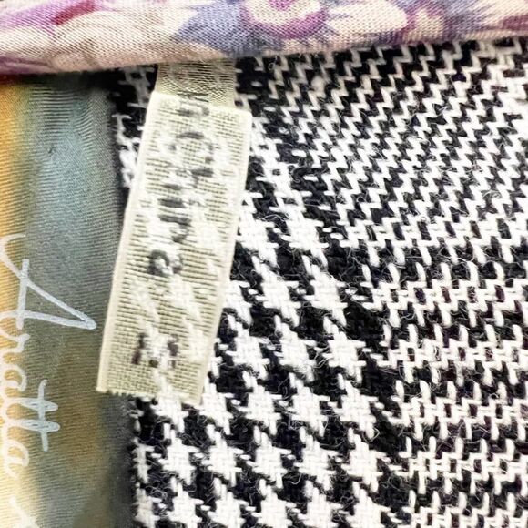 Aratta sweater Womens medium Black Houndstooth Cardigan asymmetric lagenlook - Picture 8 of 8